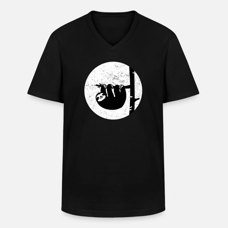 Faultier - Männer-T-Shirt mit V-Ausschnitt - Schwarz