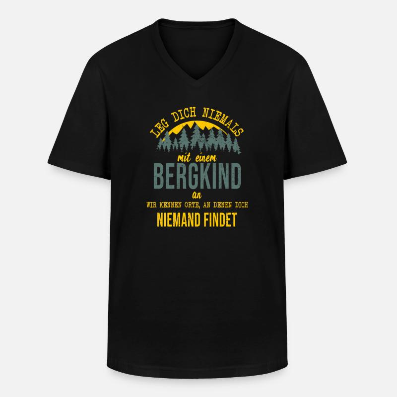 Bergkind Geschenkidee - Männer-T-Shirt mit V-Ausschnitt - Schwarz