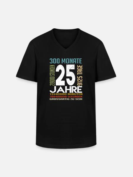 Anniversaire 25 ans idée cadeau - T-shirt col V Homme - noir