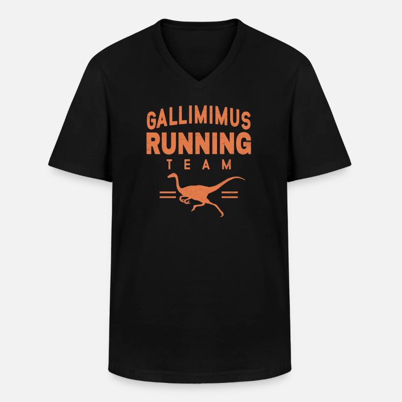 Gallimimus - Männer-T-Shirt mit V-Ausschnitt - Schwarz