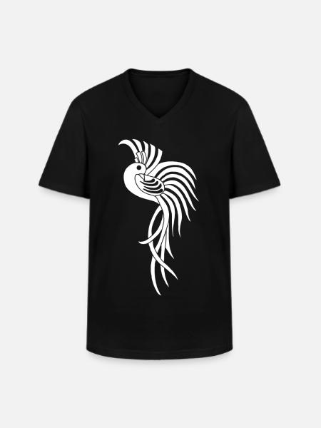 Weißer Paradiesvogel - Männer-T-Shirt mit V-Ausschnitt - Schwarz