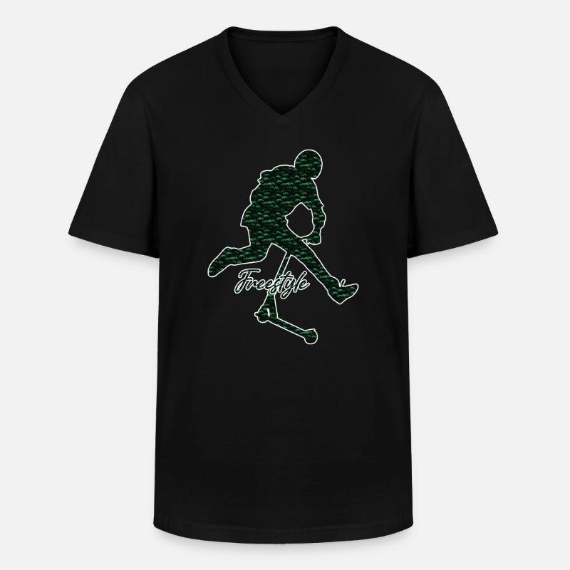 Freestyle-Roller - Männer-T-Shirt mit V-Ausschnitt - Schwarz