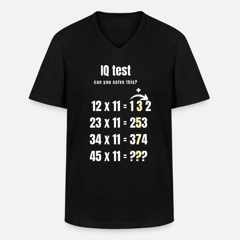 IQ test- Mathematik - Männer-T-Shirt mit V-Ausschnitt - Schwarz