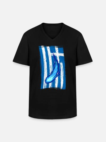 Grækenland Magic Greek Flag - Klassisk herre T-shirt med V-udskæring - sort