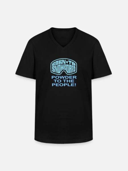 Snowboard - Poudreuse pour les gens - T-shirt col V Homme - noir