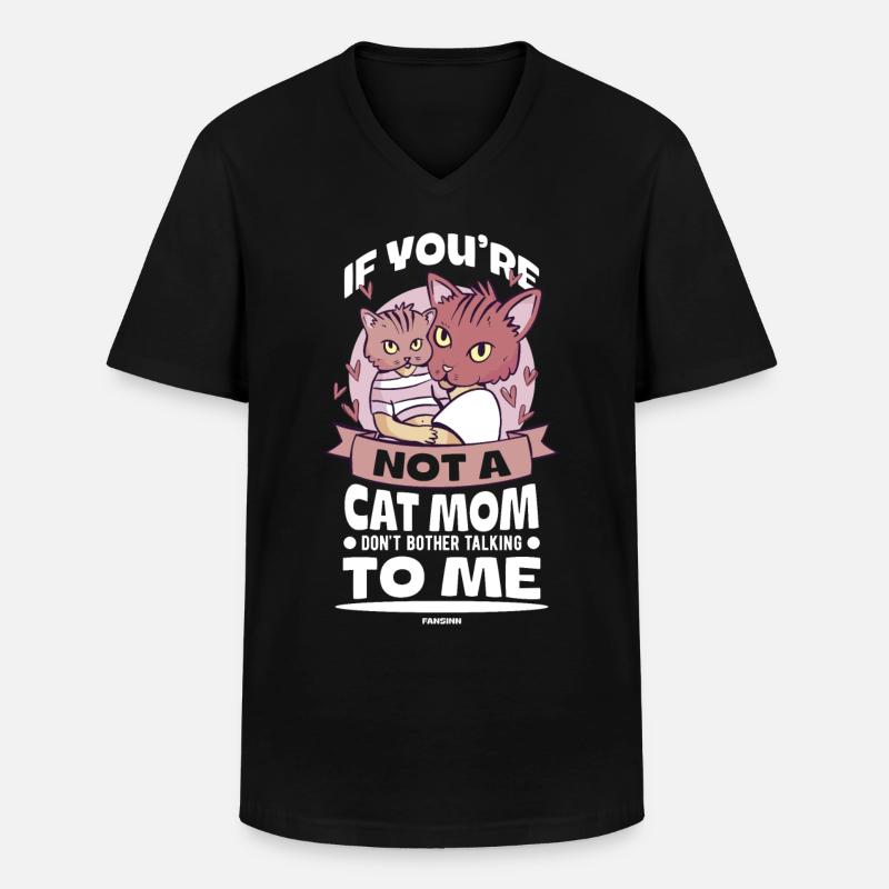 Katzenmama - Männer-T-Shirt mit V-Ausschnitt - Schwarz