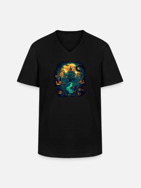 Halloween - Männer-T-Shirt mit V-Ausschnitt - Schwarz