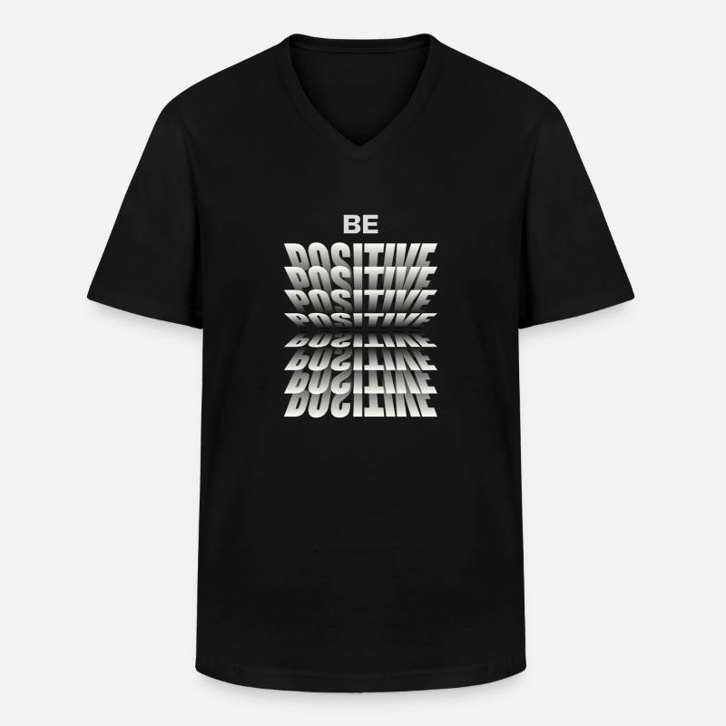 Be positive - Männer-T-Shirt mit V-Ausschnitt - Schwarz