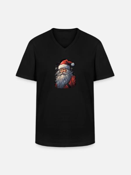 Weihnachtsmann - Männer-T-Shirt mit V-Ausschnitt - Schwarz