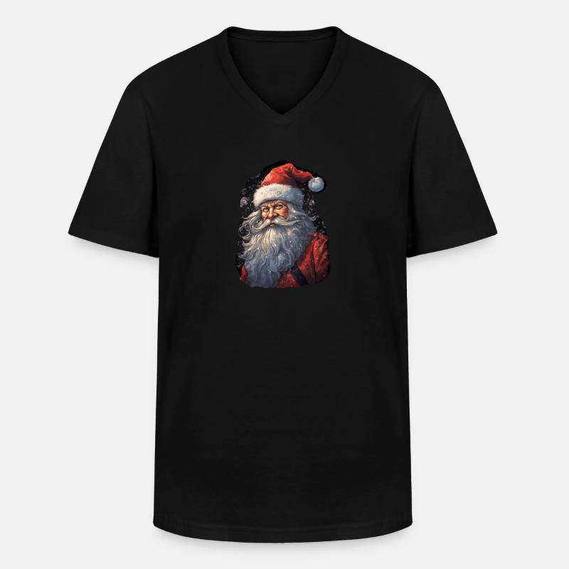 Weihnachtsmann - Männer-T-Shirt mit V-Ausschnitt - Schwarz