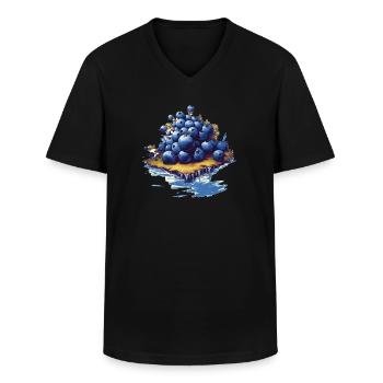 Blaubeere - Männer-T-Shirt mit V-Ausschnitt - Schwarz - Vorne - AI Model Male 178 dark (178cm)