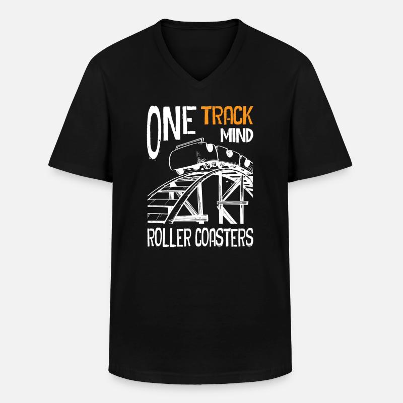 One Track Mind Roller Coaster - Männer-T-Shirt mit V-Ausschnitt - Schwarz