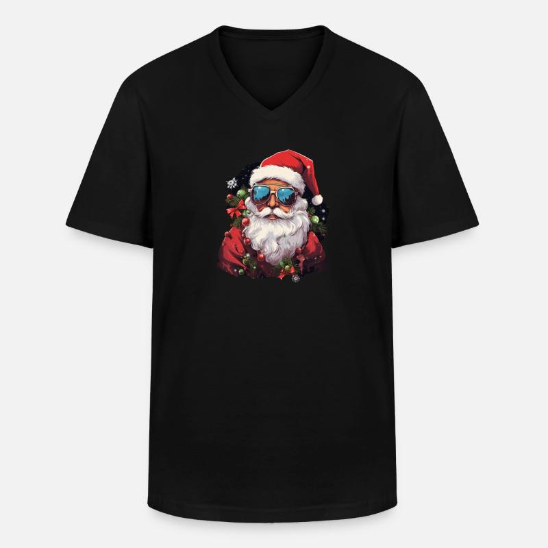 Weihnachtsmann - Männer-T-Shirt mit V-Ausschnitt - Schwarz