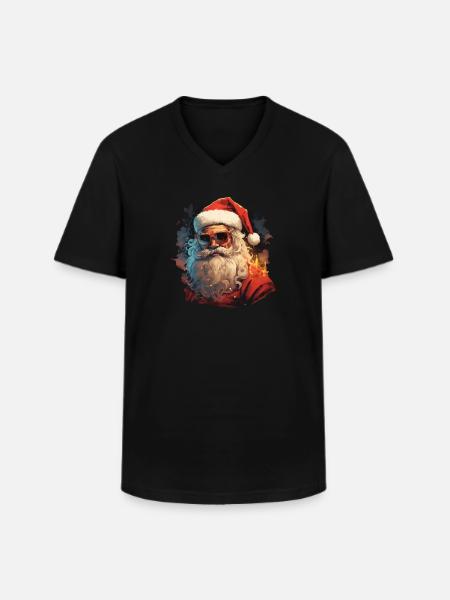 Santa Claus - Men's V-Neck T-Shirt - black