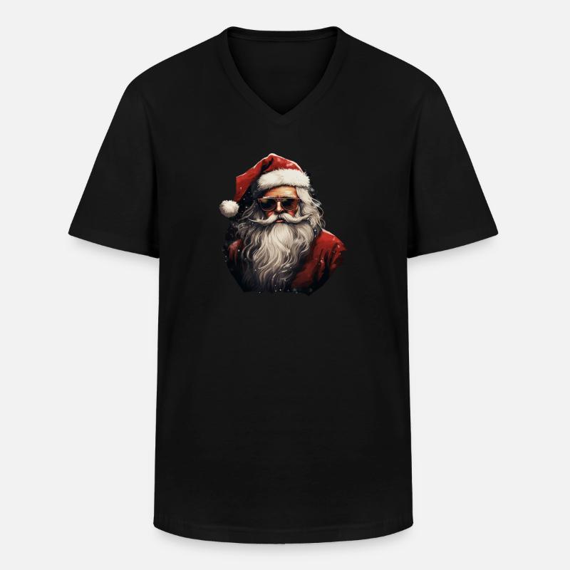 Weihnachtsmann - Männer-T-Shirt mit V-Ausschnitt - Schwarz