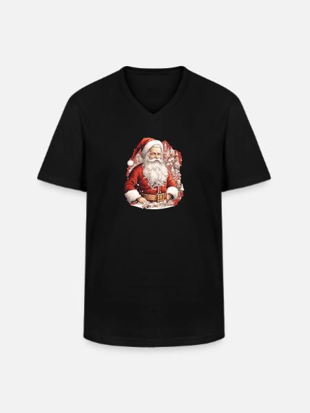 Weihnachtsmann - Männer-T-Shirt mit V-Ausschnitt - Schwarz