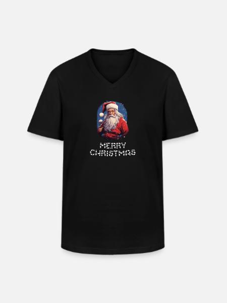 Weihnachtsmann - Marry Christmas - Männer-T-Shirt mit V-Ausschnitt - Schwarz