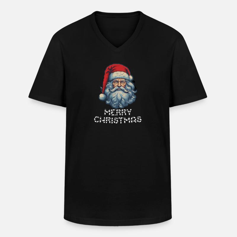 Weihnachtsmann Marry Christmas - Männer-T-Shirt mit V-Ausschnitt - Schwarz