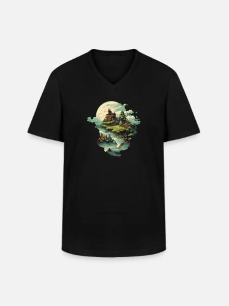Landscape - Men's V-Neck T-Shirt - black