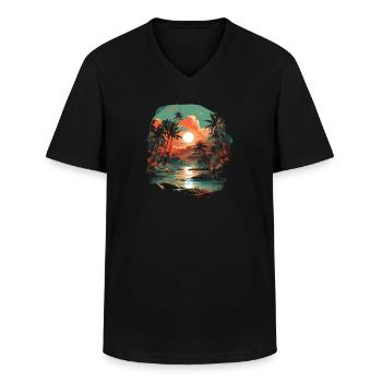 Tropisch - Männer-T-Shirt mit V-Ausschnitt - Schwarz - Vorne - AI Model Male 178 dark (178cm)