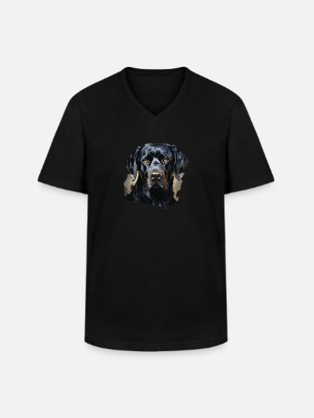 Dog - Men's V-Neck T-Shirt - black