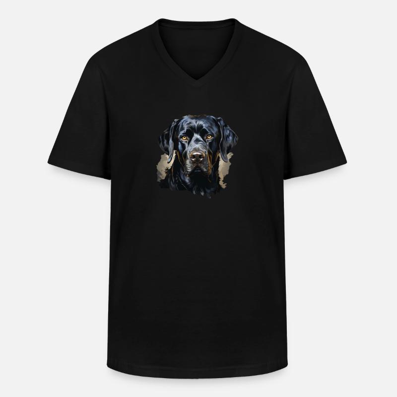 Hund - Männer-T-Shirt mit V-Ausschnitt - Schwarz