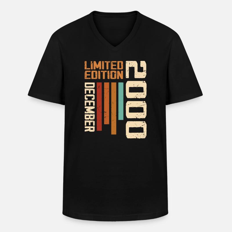 December 2000 - 2000 December - Men's V-Neck T-Shirt - black