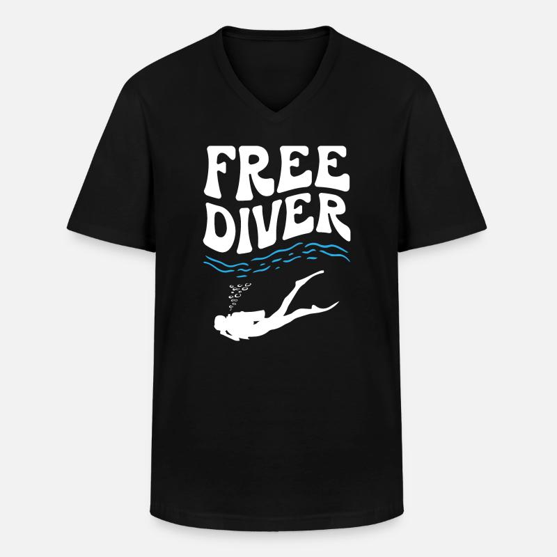 Free Diver - Männer-T-Shirt mit V-Ausschnitt - Schwarz