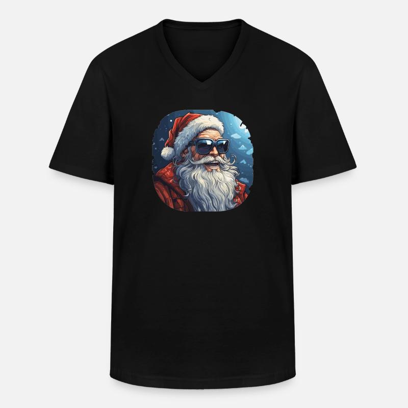 Weihnachtsmann - Illustration - Männer-T-Shirt mit V-Ausschnitt - Schwarz