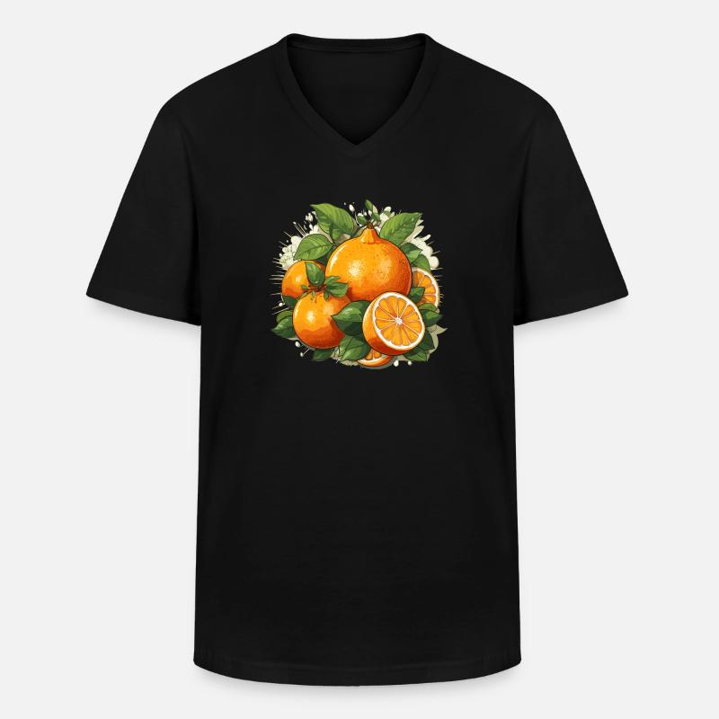 Orange - Illustration - Männer-T-Shirt mit V-Ausschnitt - Schwarz