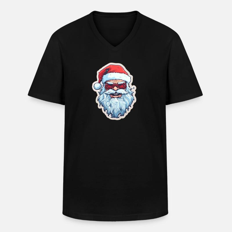 Weihnachtsmann - Illustration - Männer-T-Shirt mit V-Ausschnitt - Schwarz