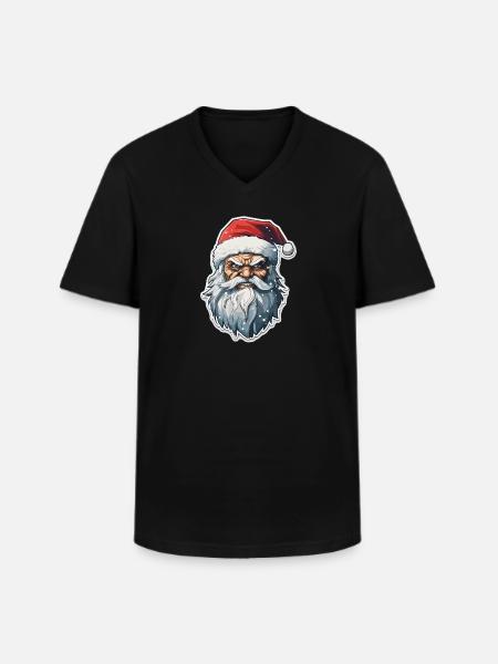 Santa Claus - illustration - Men's V-Neck T-Shirt - black