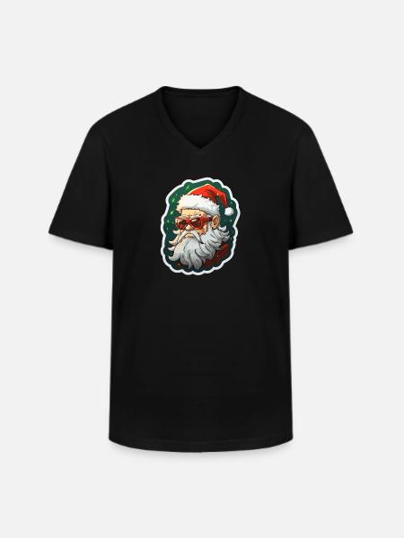 Santa Claus - illustration - Men's V-Neck T-Shirt - black