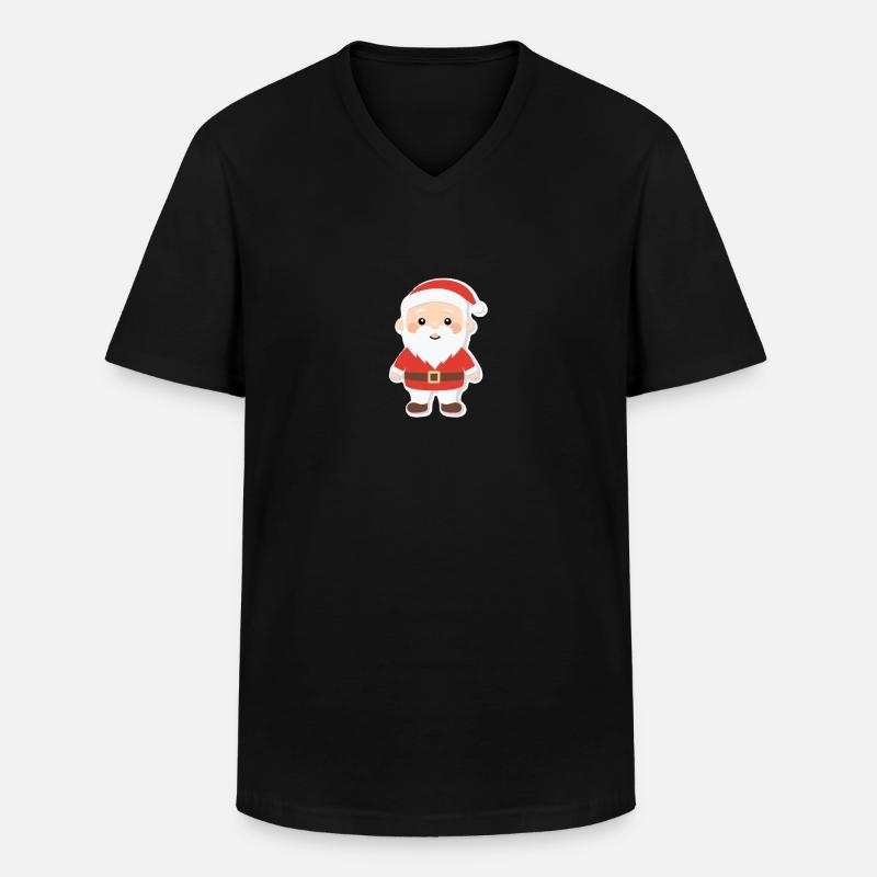 Weihnachtsmann - Illustration - Männer-T-Shirt mit V-Ausschnitt - Schwarz