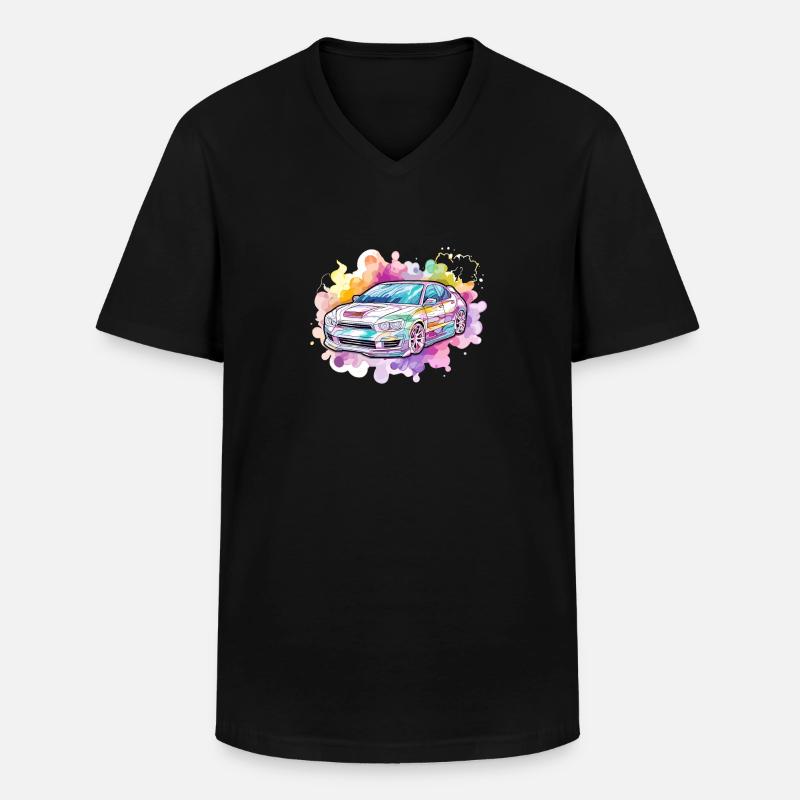 Auto - Illustration - Männer-T-Shirt mit V-Ausschnitt - Schwarz
