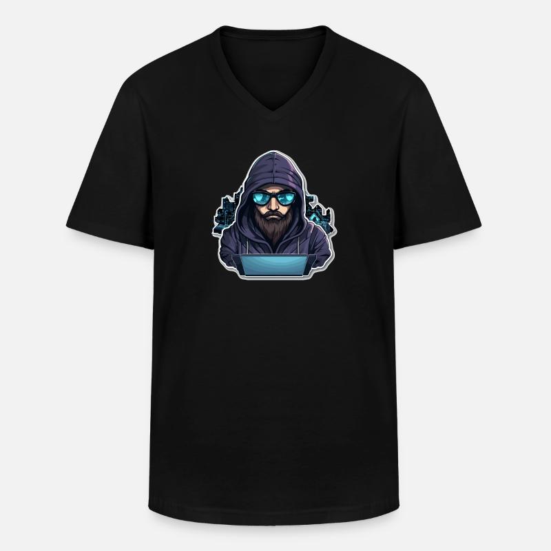 Ethical Hacker - Illustration - Männer-T-Shirt mit V-Ausschnitt - Schwarz
