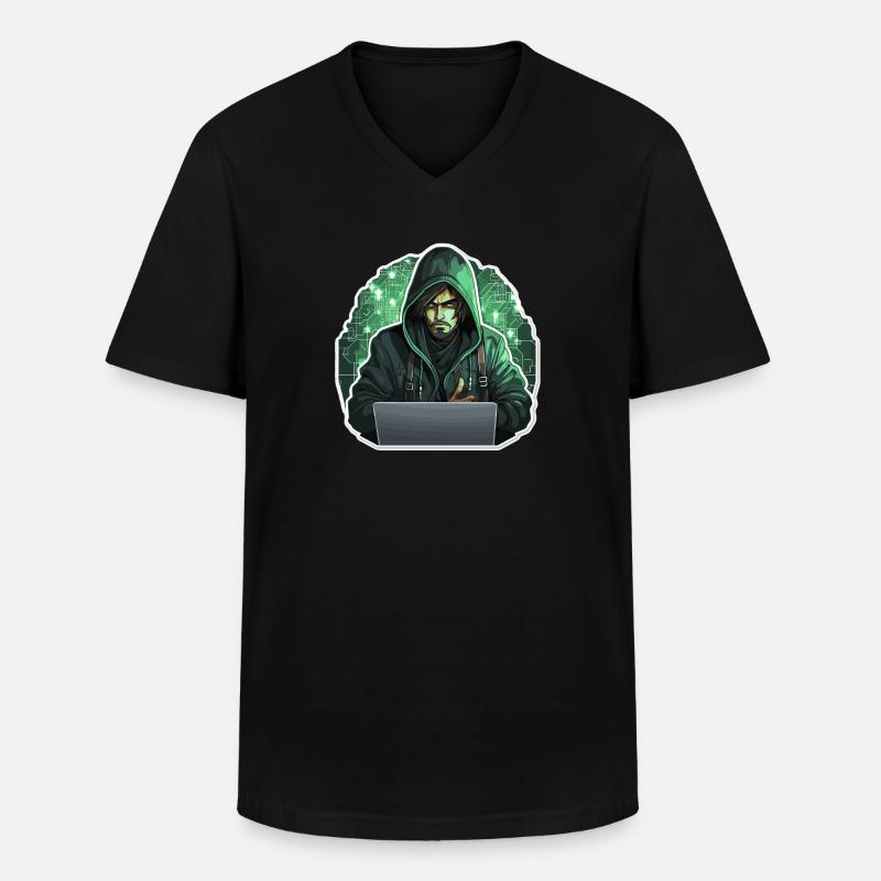 Ethical Hacker - Illustration - Männer-T-Shirt mit V-Ausschnitt - Schwarz
