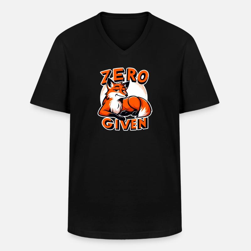 Zero Given - Fox Illustration - Men's V-Neck T-Shirt - black