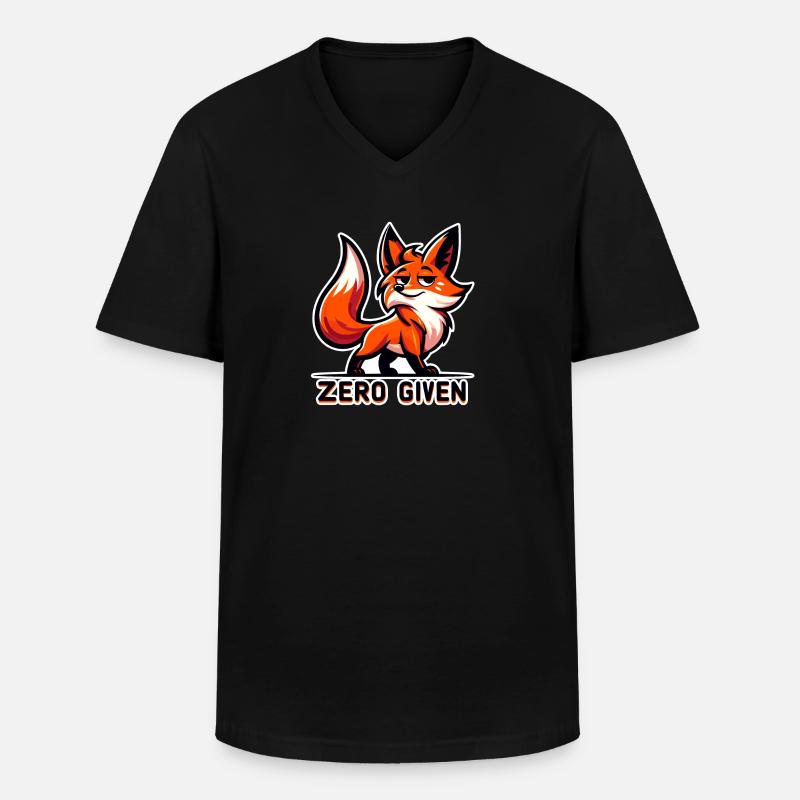 Zero Given - Fuchs Illustration - Männer-T-Shirt mit V-Ausschnitt - Schwarz