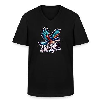Soar High - Vogel Illustration - Männer-T-Shirt mit V-Ausschnitt - Schwarz - Vorne - AI Model Male 178 dark (178cm)