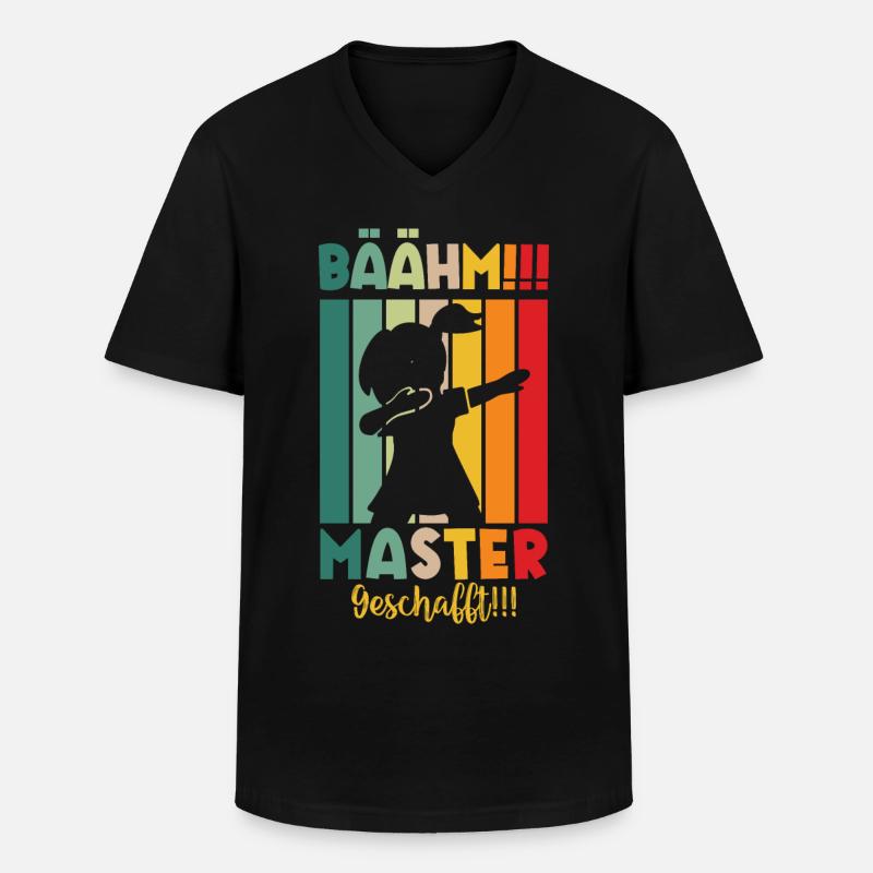 Master Masterabsolvent Masterabschluss Geschenk - Männer-T-Shirt mit V-Ausschnitt - Schwarz