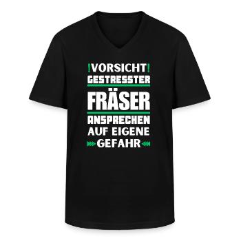 Ne vous adressez pas aux coupeurs stressés ! - T-shirt col V Homme - noir - Devant - AI Model Male 178 dark (178cm)