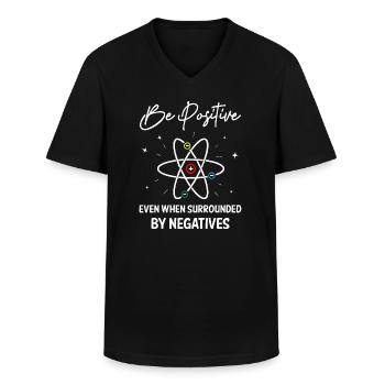 Be Positive Science - Männer-T-Shirt mit V-Ausschnitt - Schwarz - Vorne - AI Model Male 178 dark (178cm)