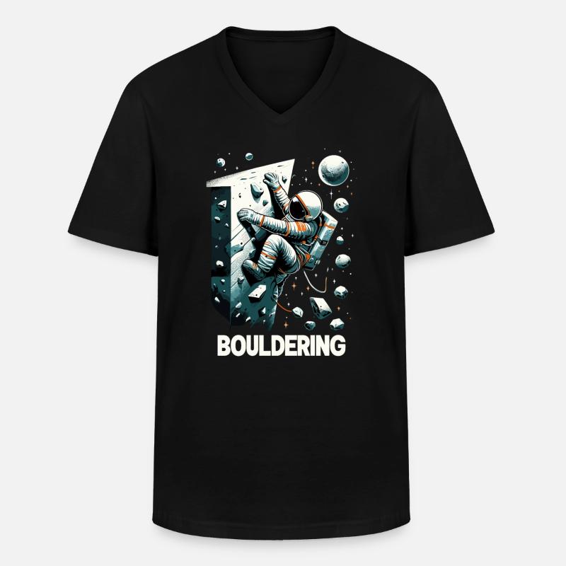 Bouldering Astronaut Spaceman Gift - Men's V-Neck T-Shirt - black