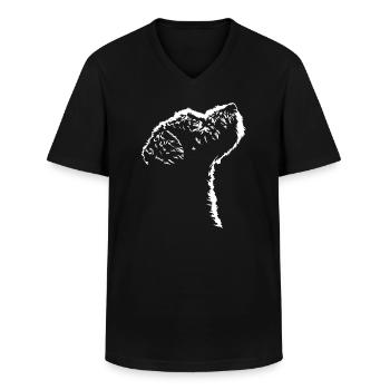 Lagotto Romagnolo Hunde Hund Silhouette Wilsigns - Männer-T-Shirt mit V-Ausschnitt - Schwarz - Vorne - AI Model Male 178 dark (178cm)