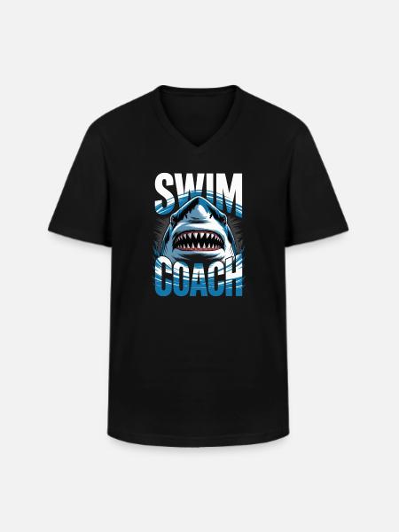 Schwimm-Trainer - Männer-T-Shirt mit V-Ausschnitt - Schwarz
