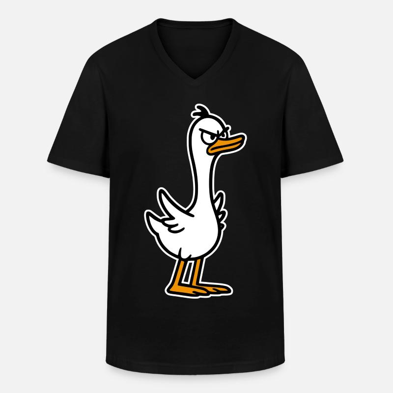 Wütende Gans - Männer-T-Shirt mit V-Ausschnitt - Schwarz
