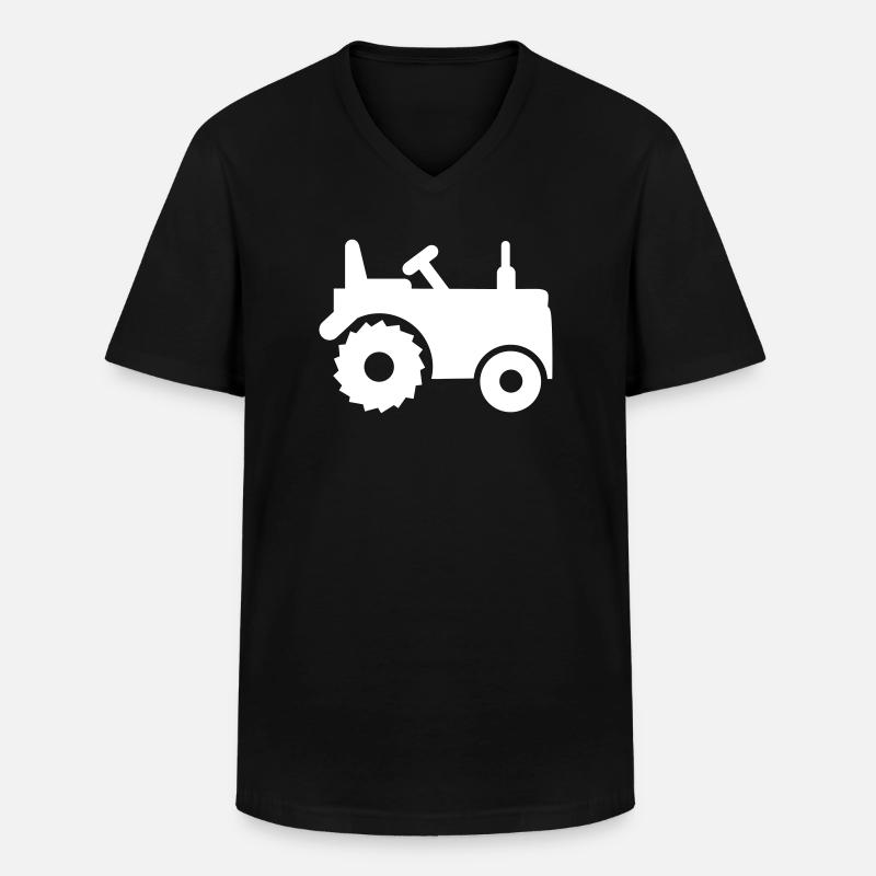 Traktor - Männer-T-Shirt mit V-Ausschnitt - Schwarz