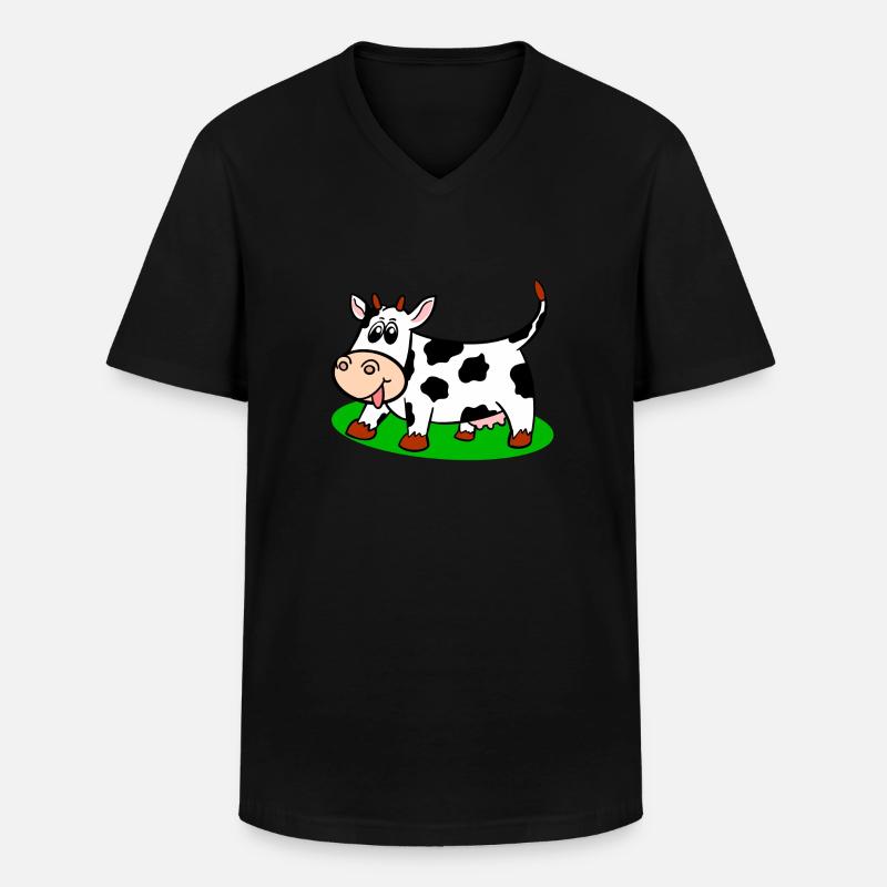 Kuh - Männer-T-Shirt mit V-Ausschnitt - Schwarz