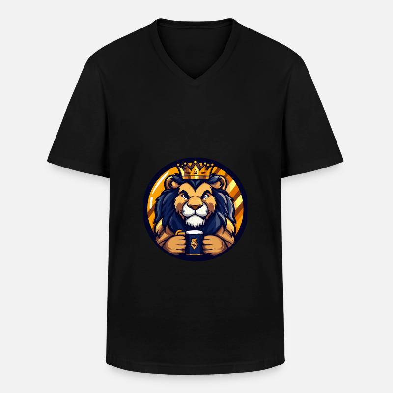 Löwe Bier - Männer-T-Shirt mit V-Ausschnitt - Schwarz